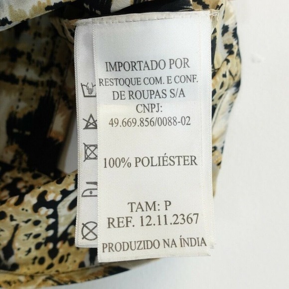 Beaded Crop Top Womens S Black Tan Ikat Halter Cut Out Boho Festival JOHN JOHN - Picture 8 of 8